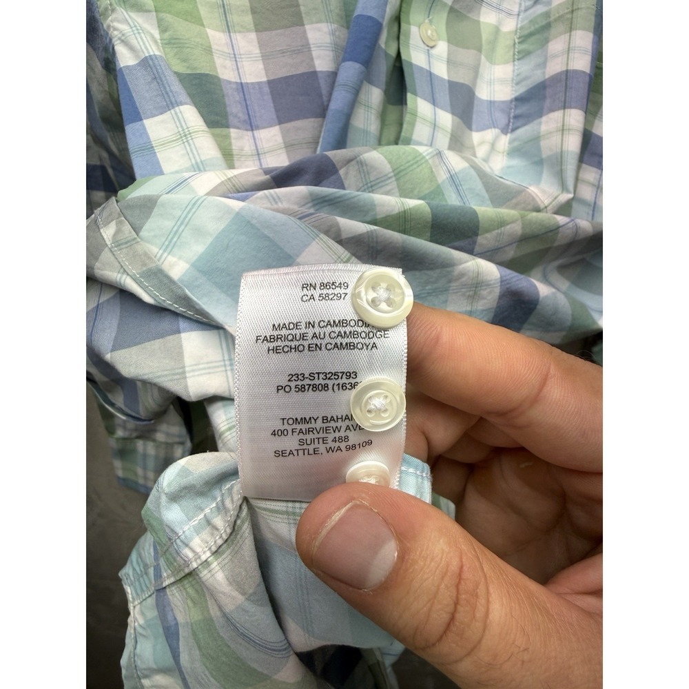 Tommy Bahama Sarasota Stretch Shirt Men M Multicolor Plaid Long Sleeve Button Up - Picture 9 of 9
